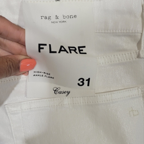 Rag & Bone Casey Coated High-Rise Ankle Flare Jeans SZ 31 - Picture 5 of 7